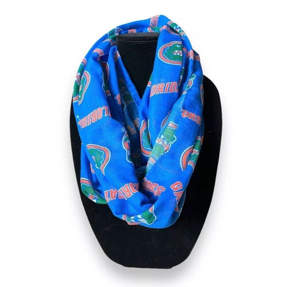 Blue Florida Gators Snood Scarf 36” X 20” One Piece Unisex Scarce Orange Green